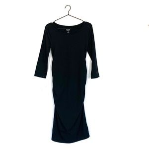 NWT Black Ruched Maternity Dress